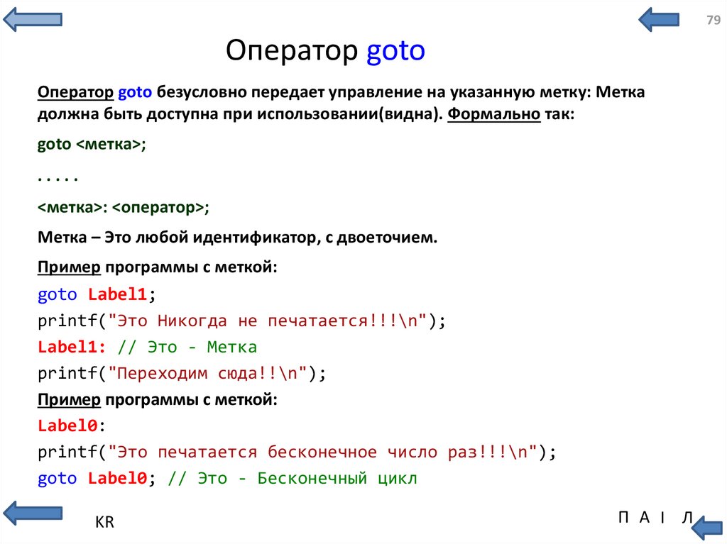 Определить оператора программа