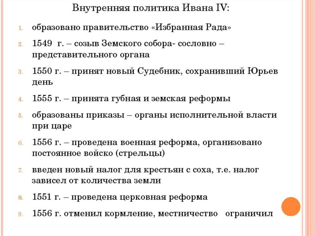 Политика ивана 4 7 класс