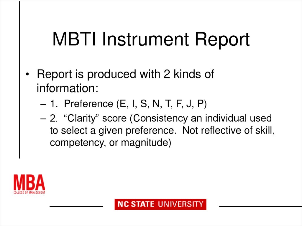 MBTI Instrument Report