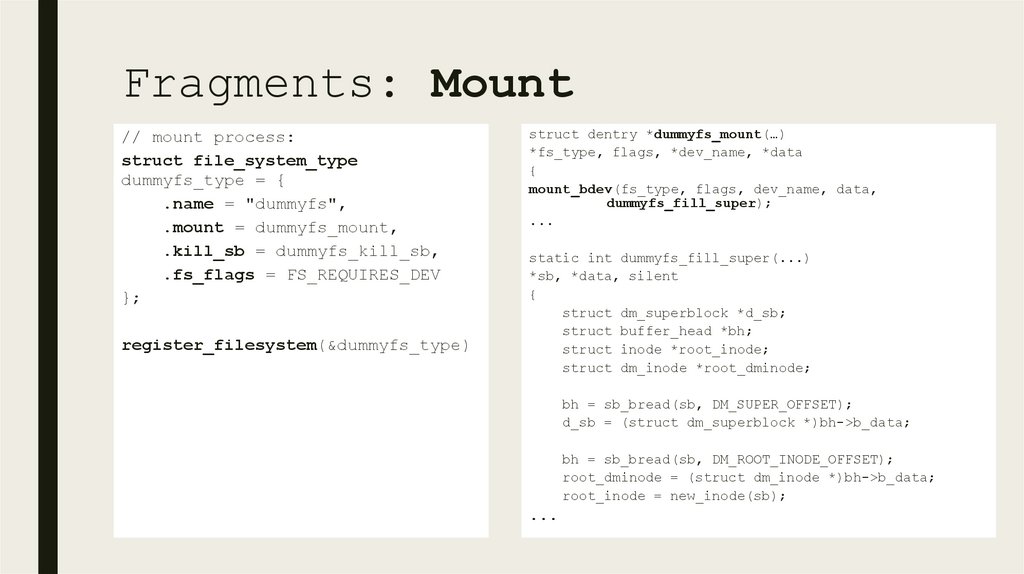 Fragments: Mount