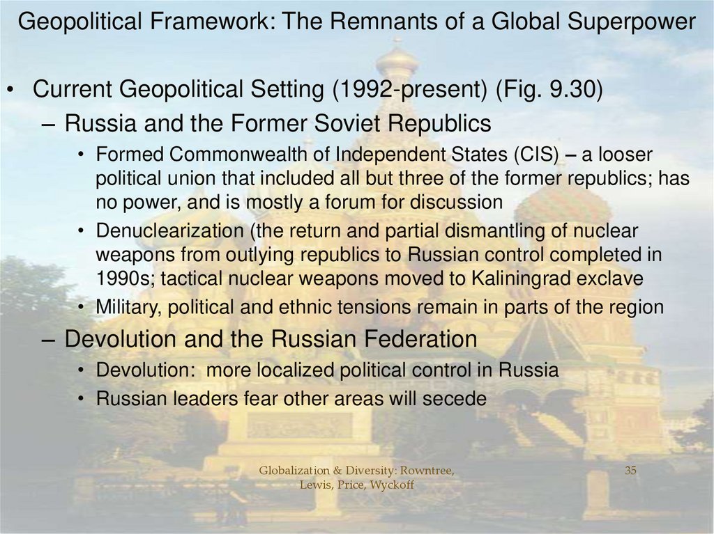 Geopolitical Framework: The Remnants of a Global Superpower