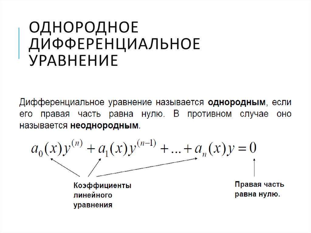 Решение однородных уравнений первого порядка