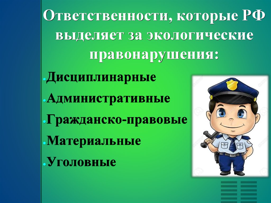 Административная ответственность за нарушение земельного законодательства презентация