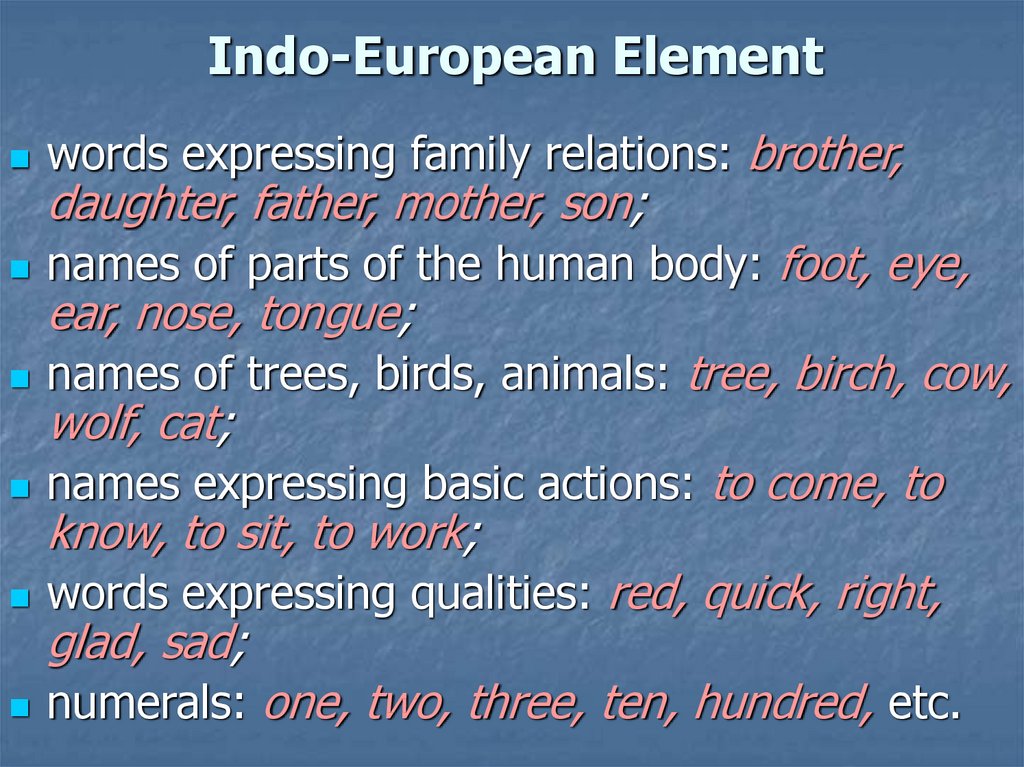 Indo-European Element