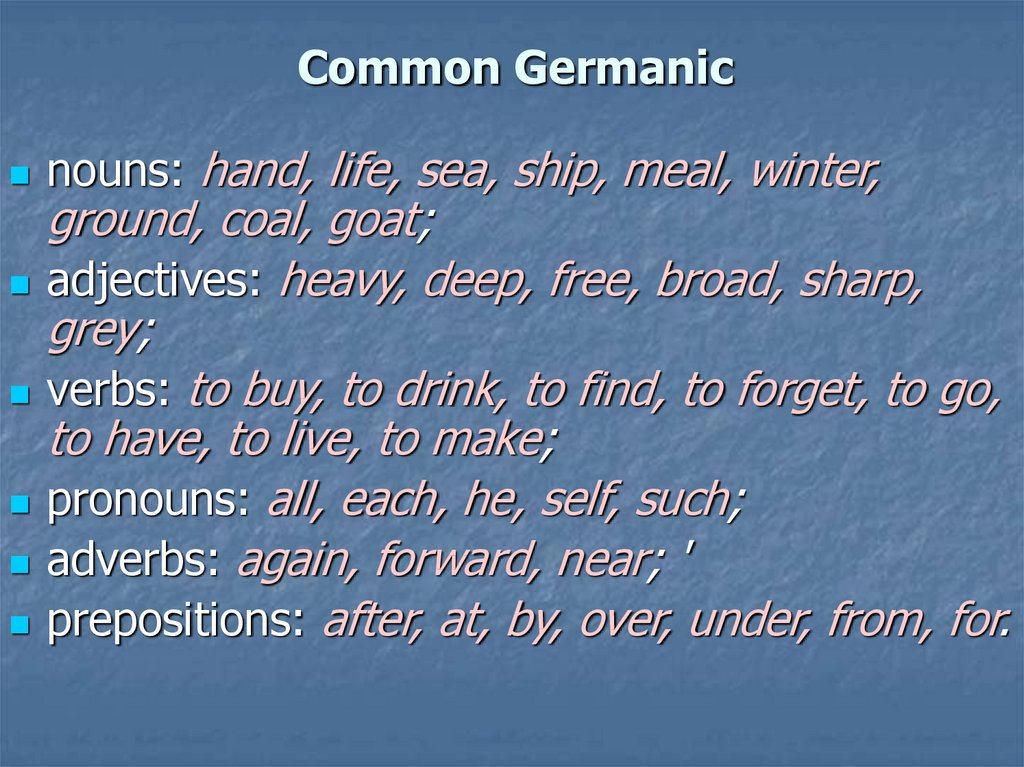 Common Germanic