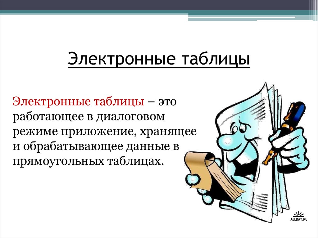 Возможности динамических электронных таблиц презентация