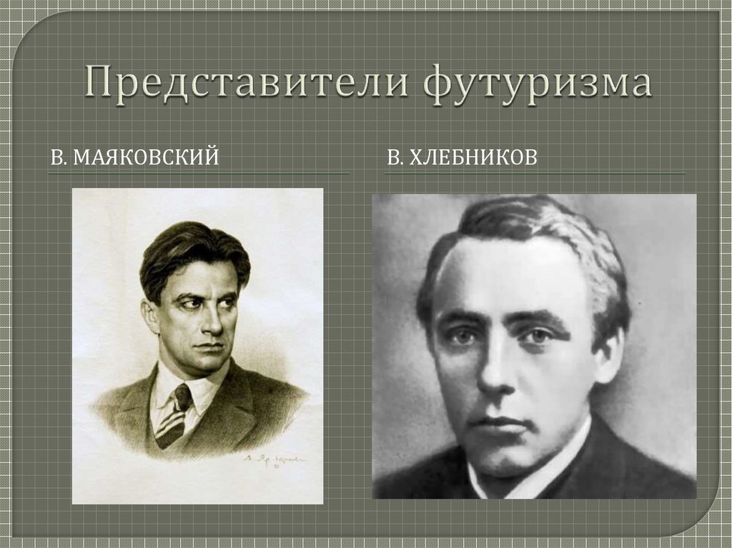 Русский футуризм представители. Хлебников Маяковский футуризм. Русские поэты представители футуризма. Писатели футуризм 20 века русские. Футуризм представители.