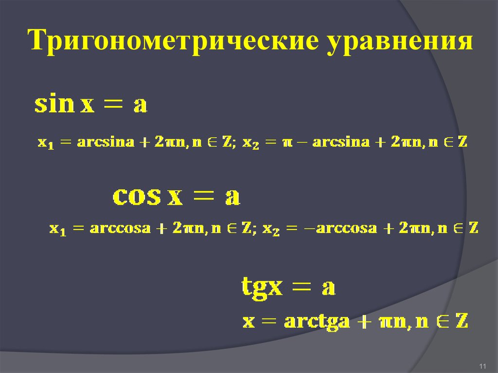 Презентация на тему простейшие тригонометрические уравнения