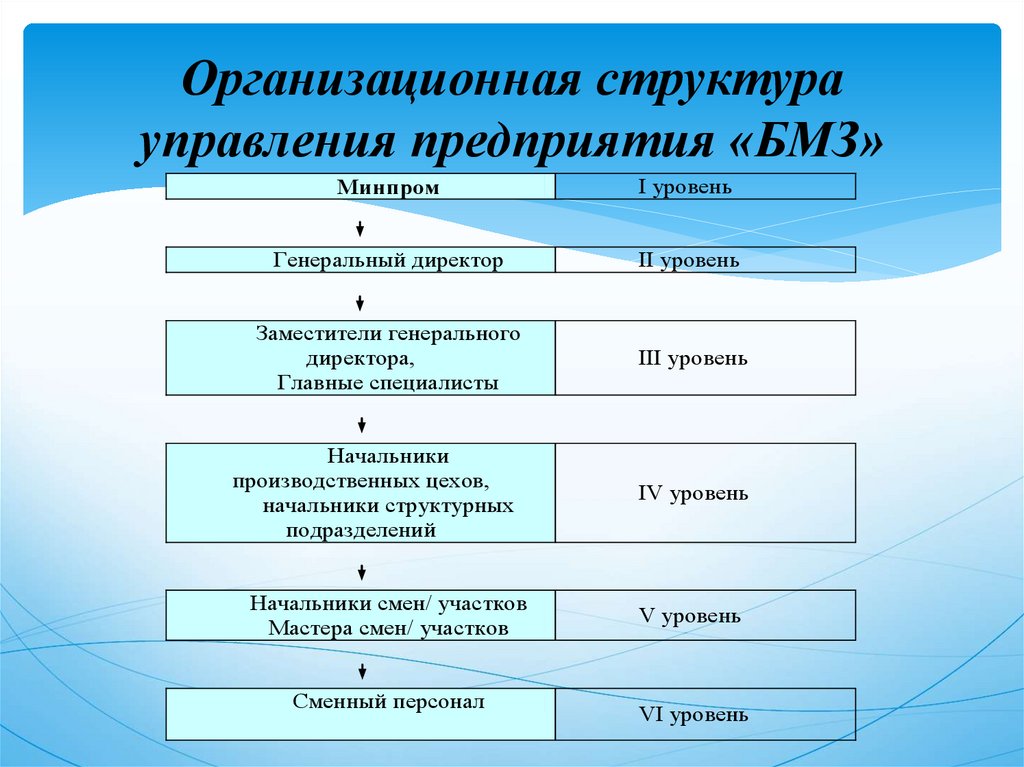 Организационная структура управления предприятия «БМЗ»