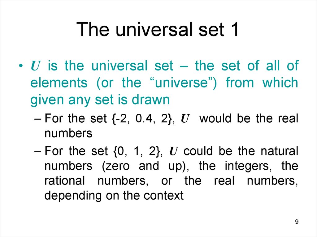 what is universal set in discrete mathematics