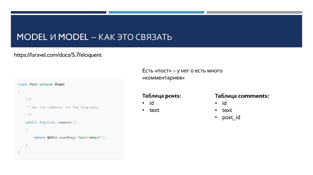 Model и Model – как это связать
