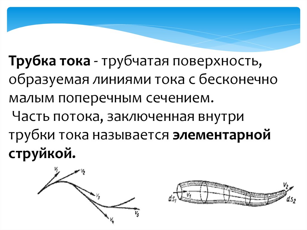 Линия тока характеристика. Трубка тока в гидродинамике это. Понятие линии тока. Понятие трубки тока. Трубка тока в гидравлике.