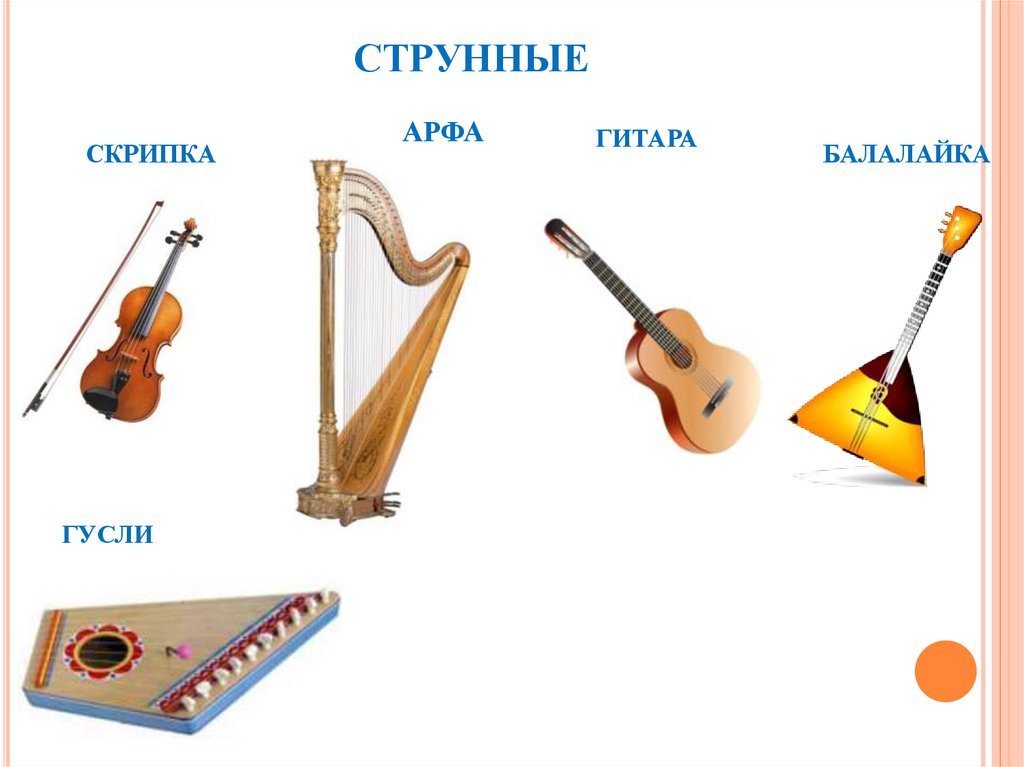 К струнным инструментам относятся. Струнные инструменты для детей. Струнные инструменты с названиями для детей. Струнные инструменты названия рисунок. Гусли и арфа.