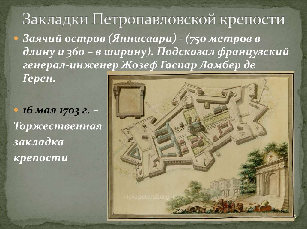 План петропавловской крепости 1703