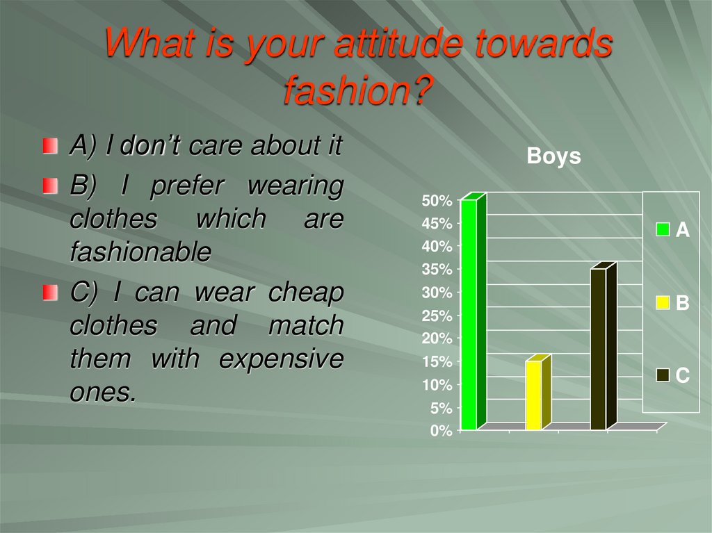 What is your attitude towards fashion?
