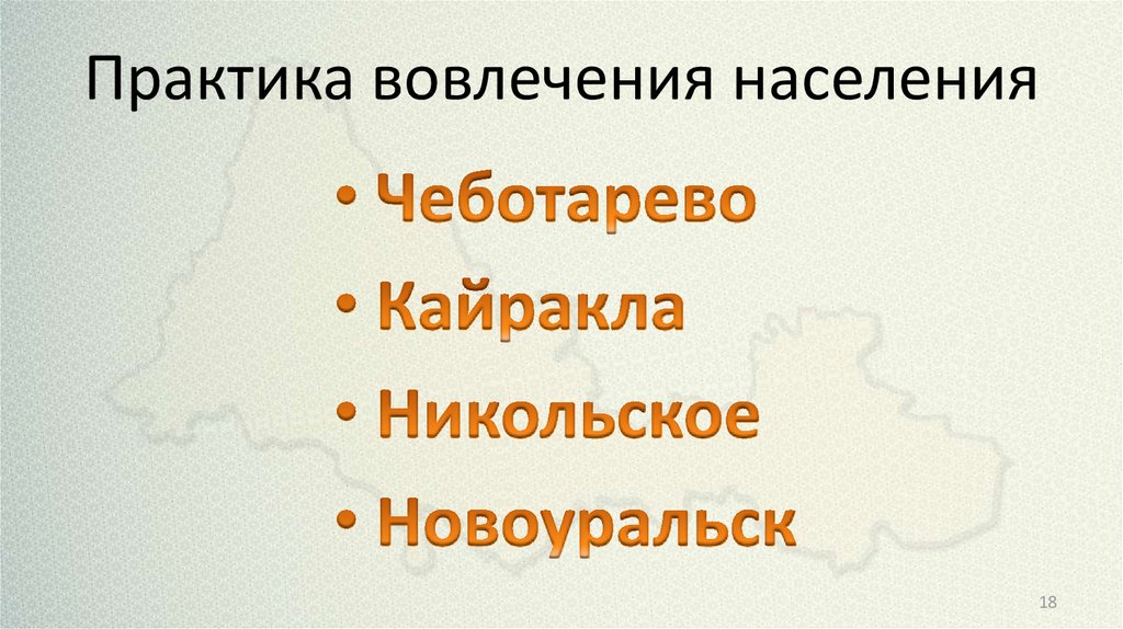 Практика вовлечения населения