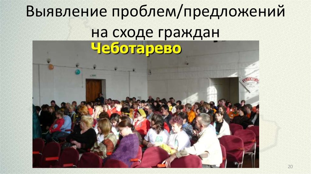 Выявление проблем/предложений на сходе граждан