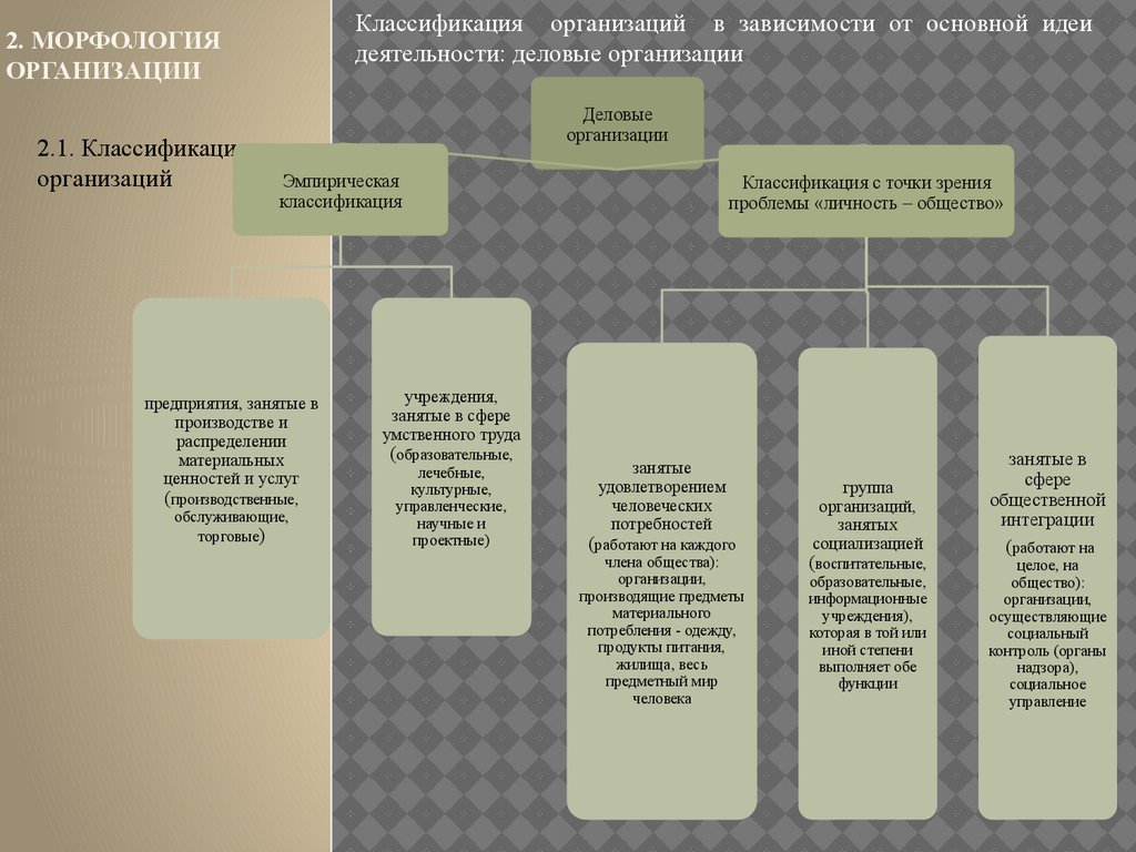 Содержание организации