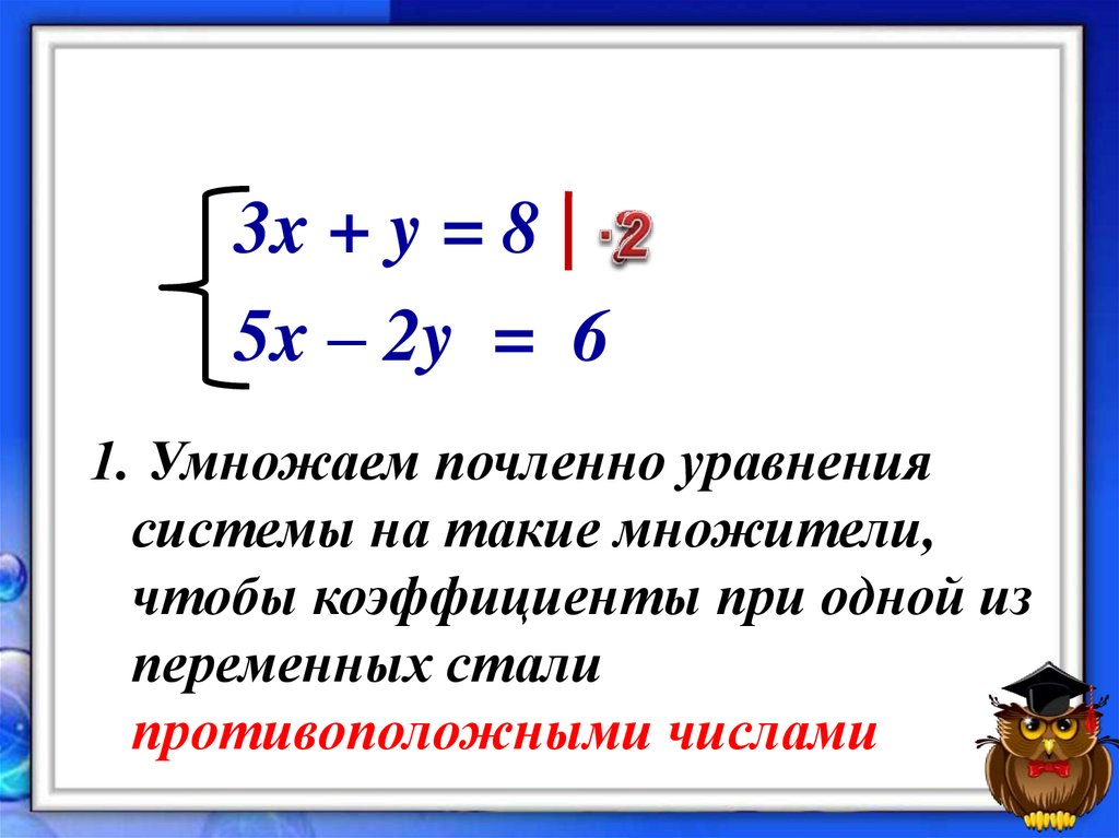 Способ сложения систем уравнений презентация