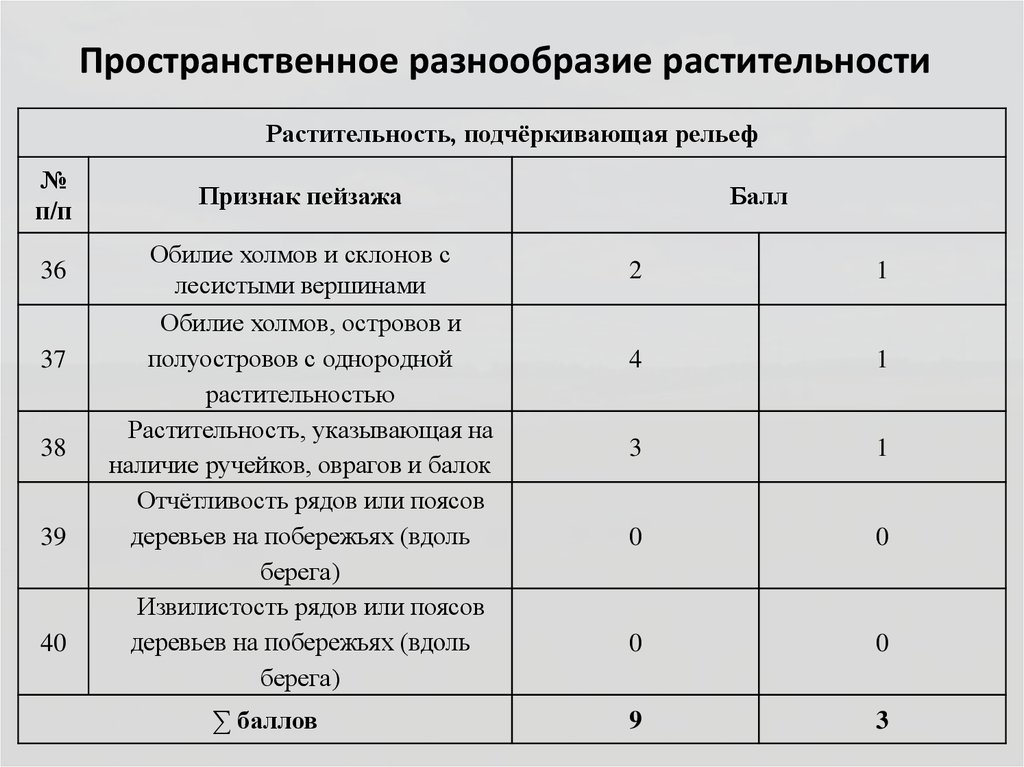 Содержание оценочных признаков. Содержание оценочных признаков