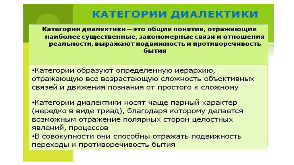 Основные категории диалектики презентация