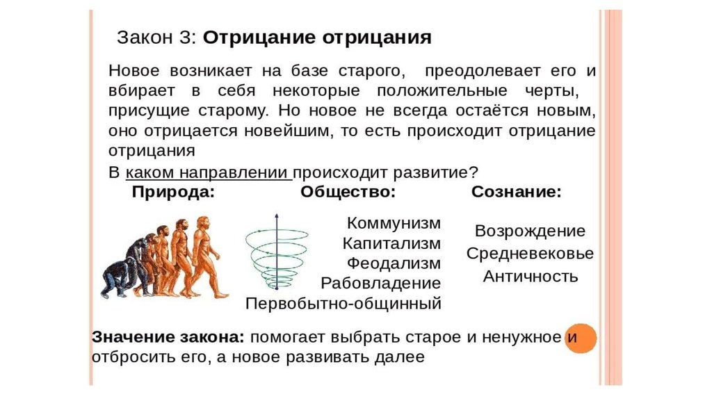 Отрицание отрицания пример. Отрицание отрицания закон диалектики. Закон отрицания примеры. Закон отрицания отрицания в философии примеры. Закон отрицания в философии примеры.