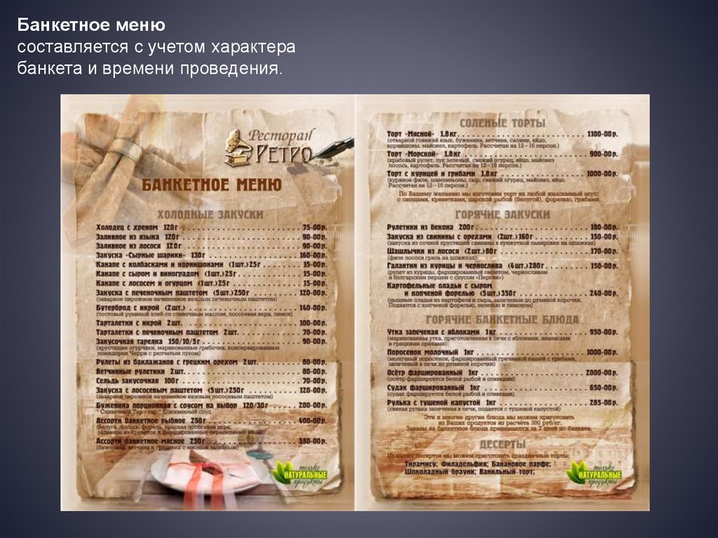 On the menu презентация