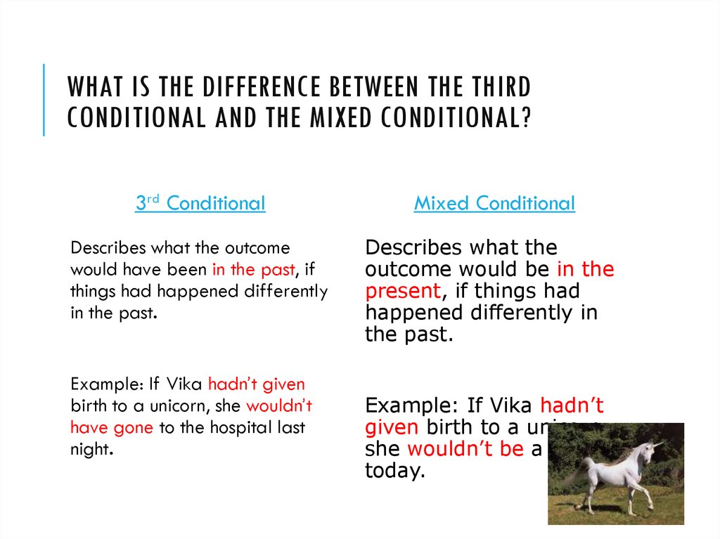 What is the difference between the third conditional and the mixed conditional?