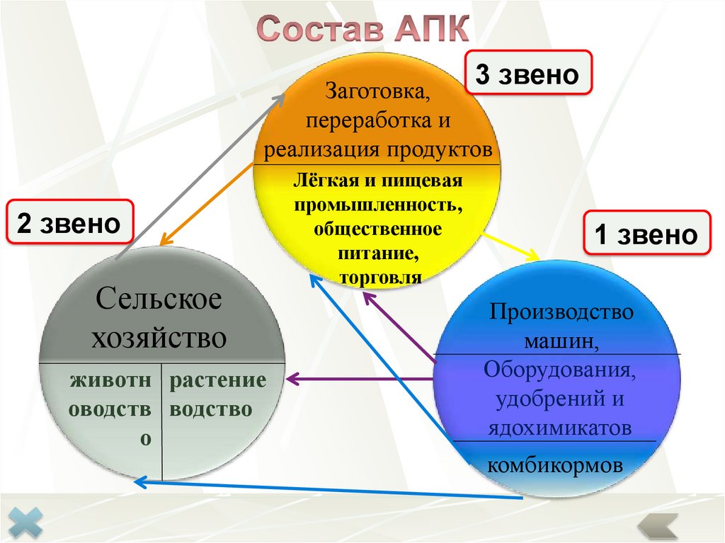 Природные факторы агропромышленного комплекса. Звенья АПК. Состав звеньев АПК. Звенья ТЭК.