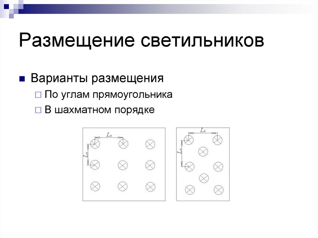 Схема размещения светильников может быть