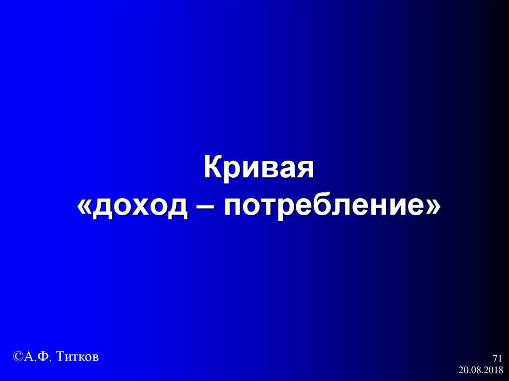 Кривая «доход – потребление»