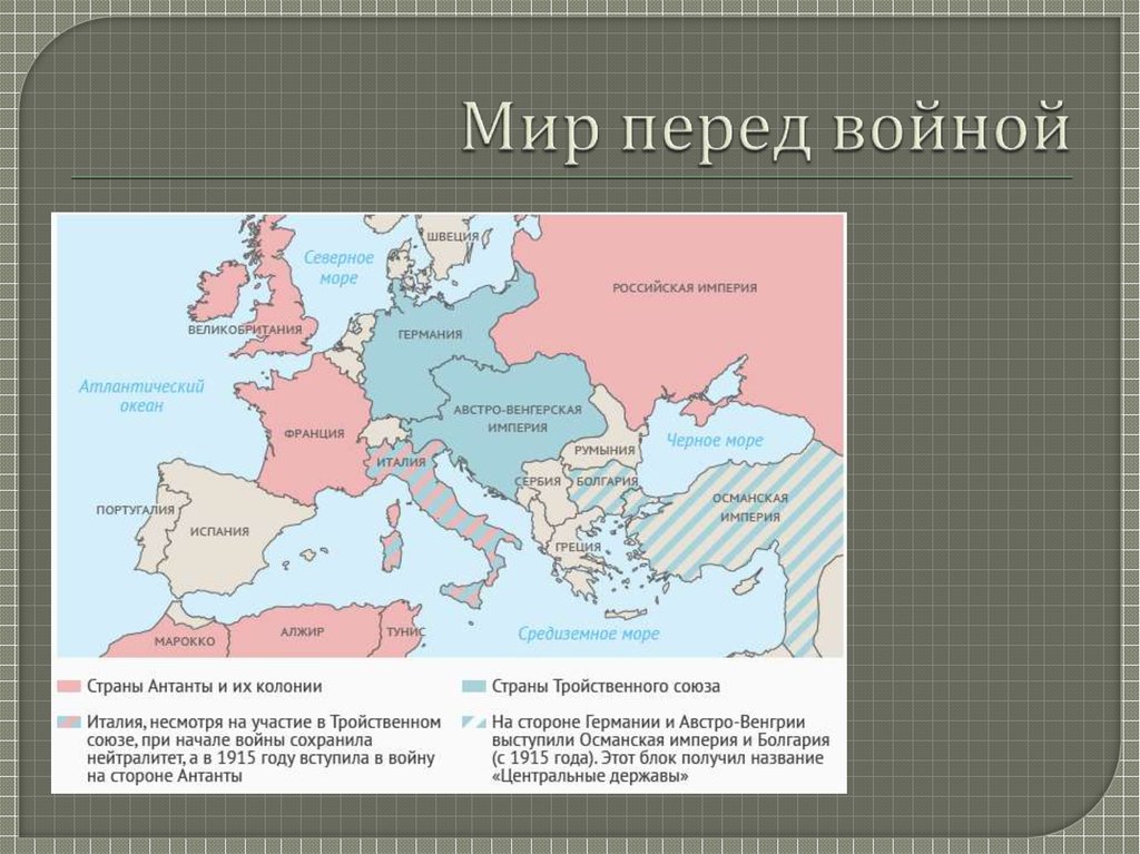 Военно политический союз германии и италии. Антанта и тройственный Союз карта. Карта стран 1 мировой войны.