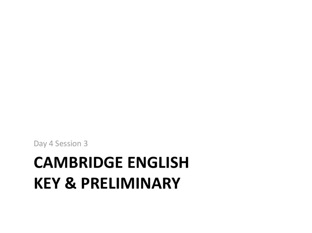 Cambridge English Key & preliminary