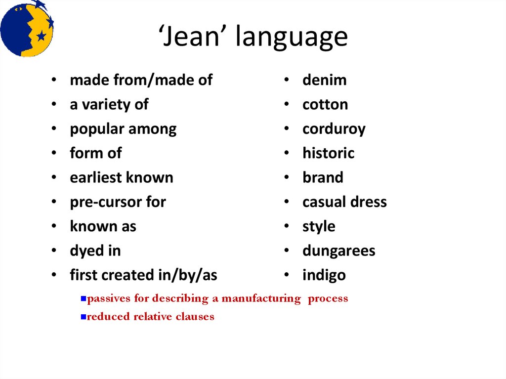 ‘Jean’ language