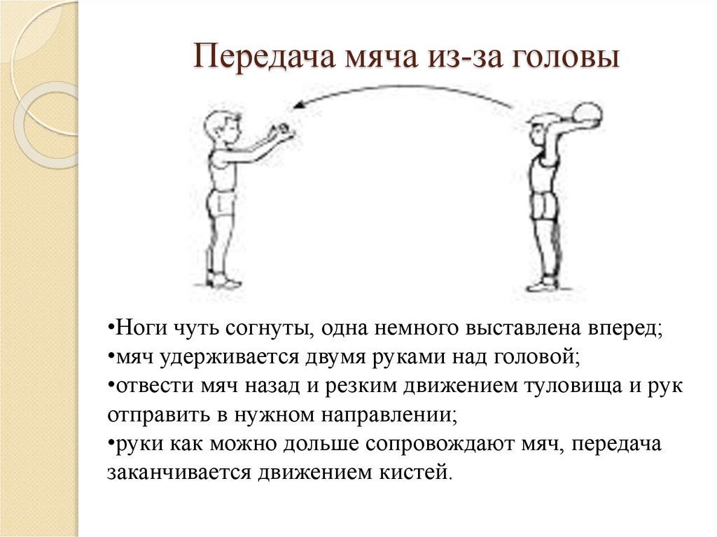 Подбрасывание и ловля мяча. Передача мяча. Передача мяча через голову. Подбрасывание и ловля мяча двумя руками.