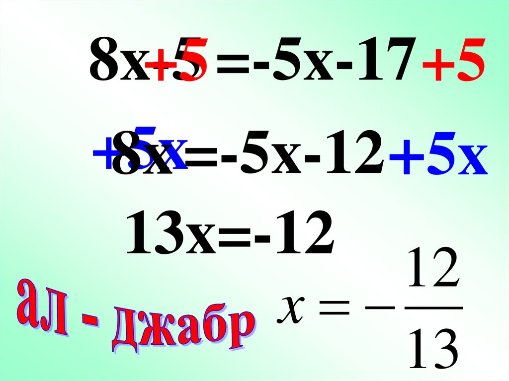 Решение уравнений 6 класс презентация мерзляк