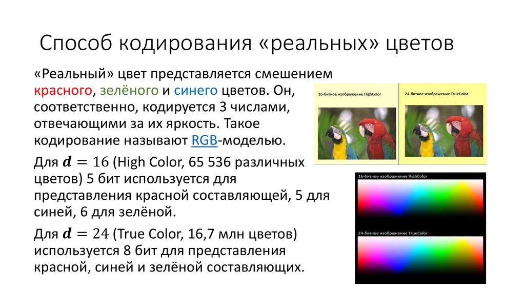 Способ кодирования «реальных» цветов