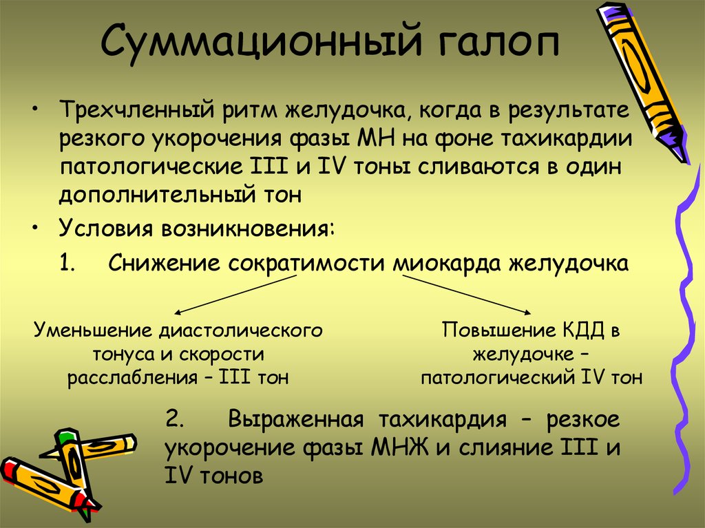 В результате резкого. Суммационный галоп. Суммационный ритм галопа. Суммационный рефлекс. Суммационная реакция.