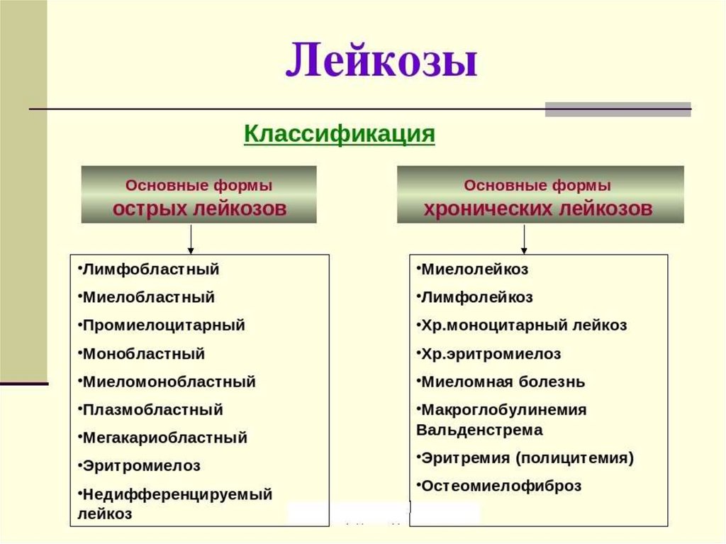 Острый лейкоз презентация по терапии