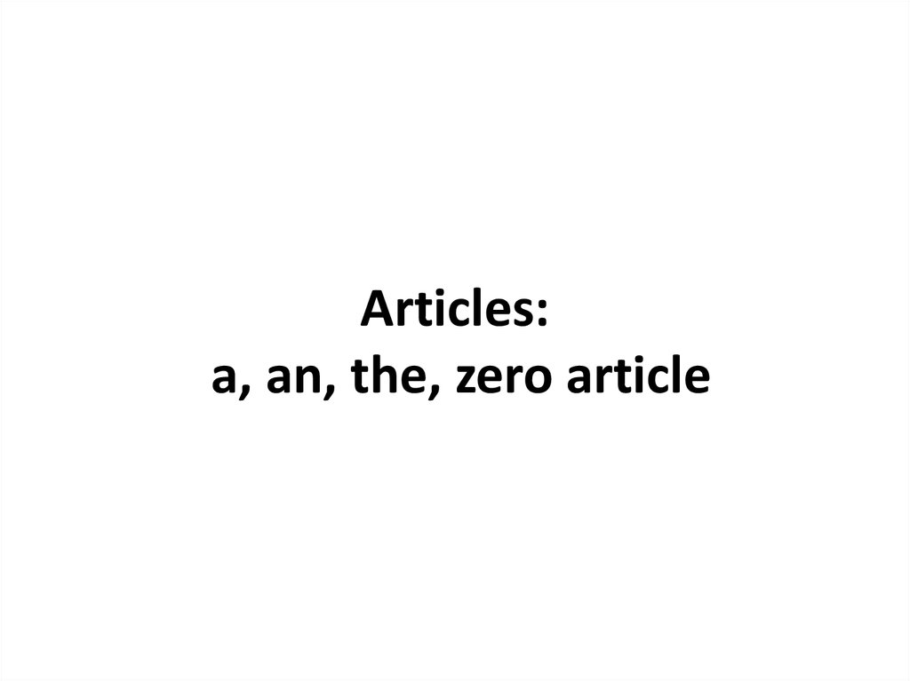 Zero article