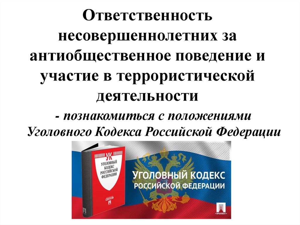 Административная и уголовная ответственность несовершеннолетних в рб презентация