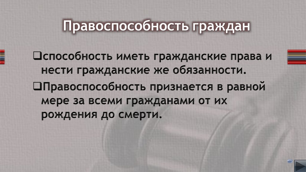 Правоспособность граждан