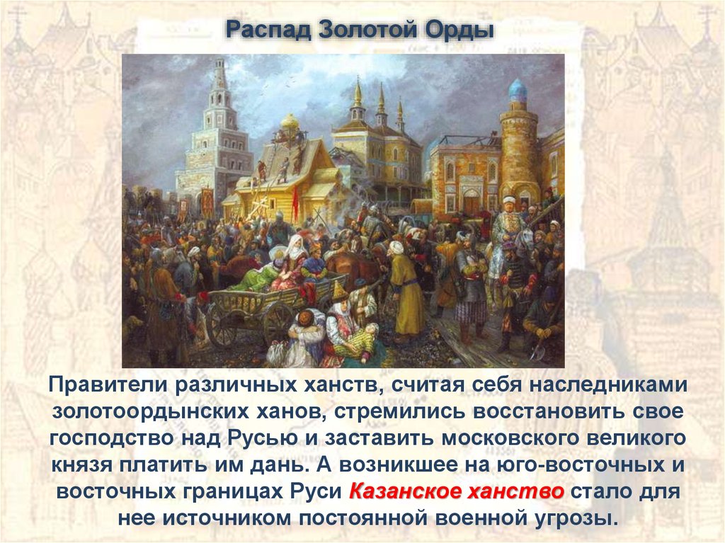 Русские земли в конце 14 первой половине 15 века презентация 6 класс