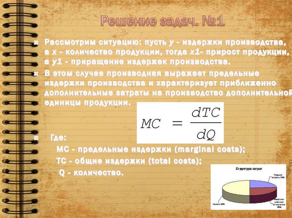 Практическое применение производной презентация