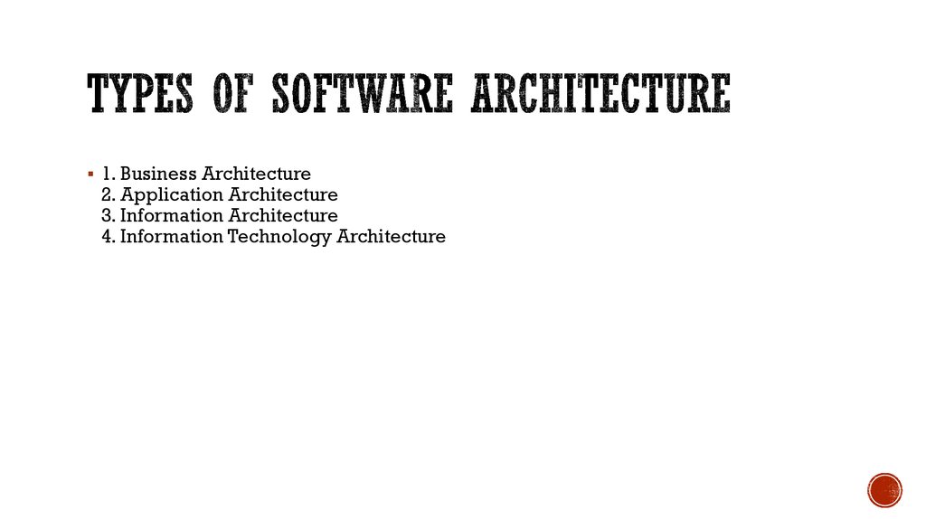 Types of software architecture