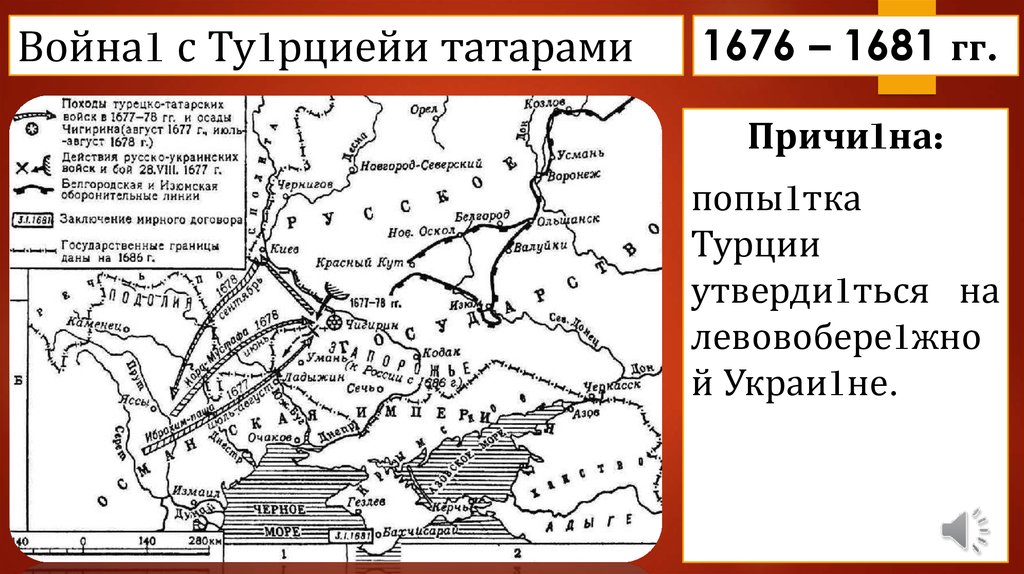 Русско турецкая война 1676 1681 презентация