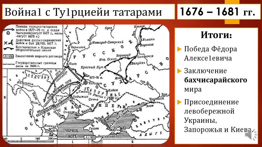 Чигиринские походы карта