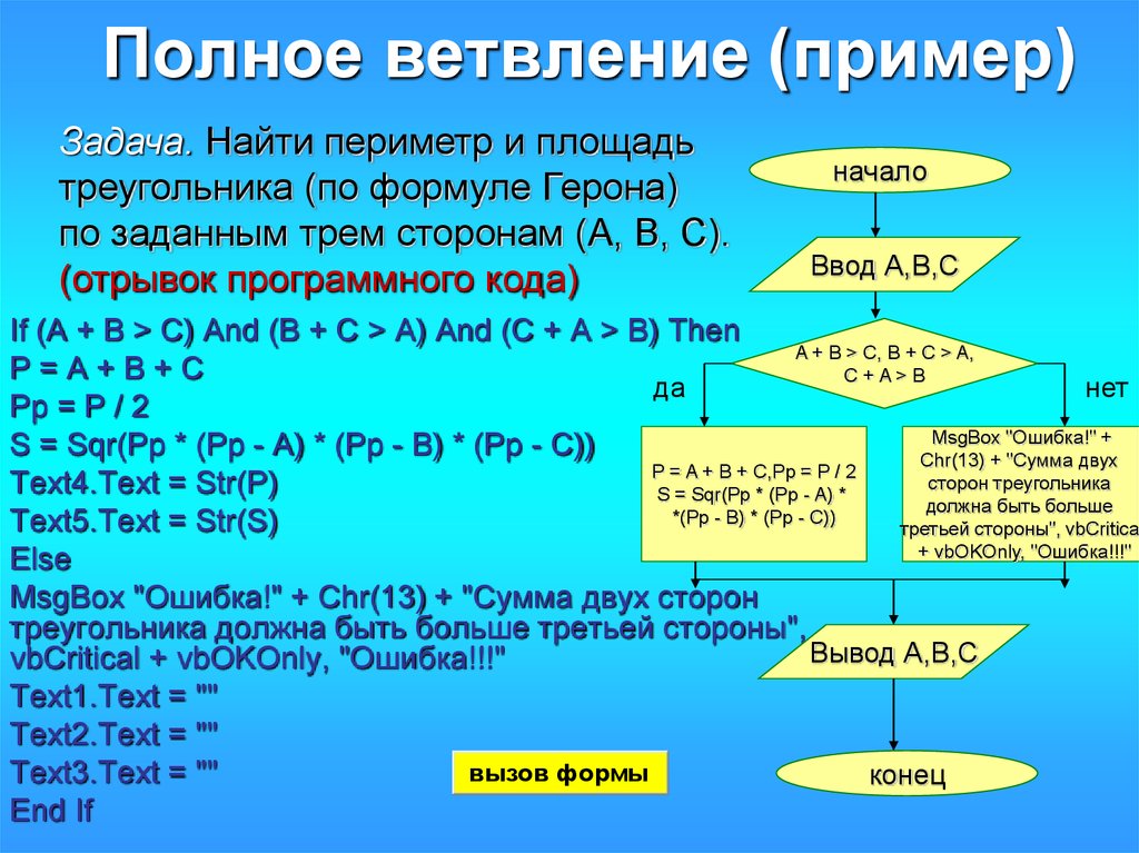 Цикл с ветвлением