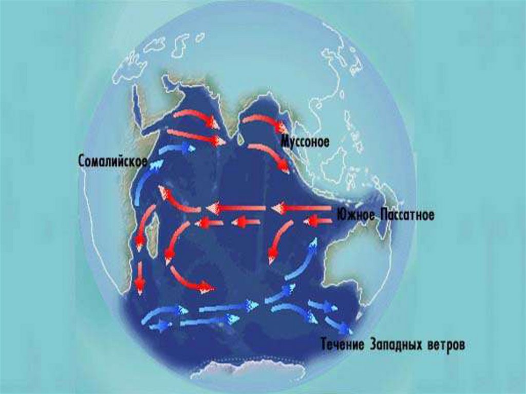Течение южных ветров. Течения индийского океана. Направление течений индийского океана. Схема течений индийского океана. Океанические течения индийского океана.