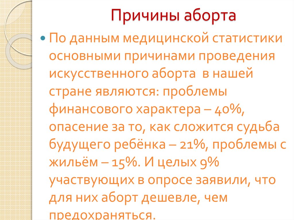 Почему после прерывания. Социальные причины аборта. Основные причины аборта. Причины искусственного прерывания беременности. Каковы основные причины прерывания беременности.